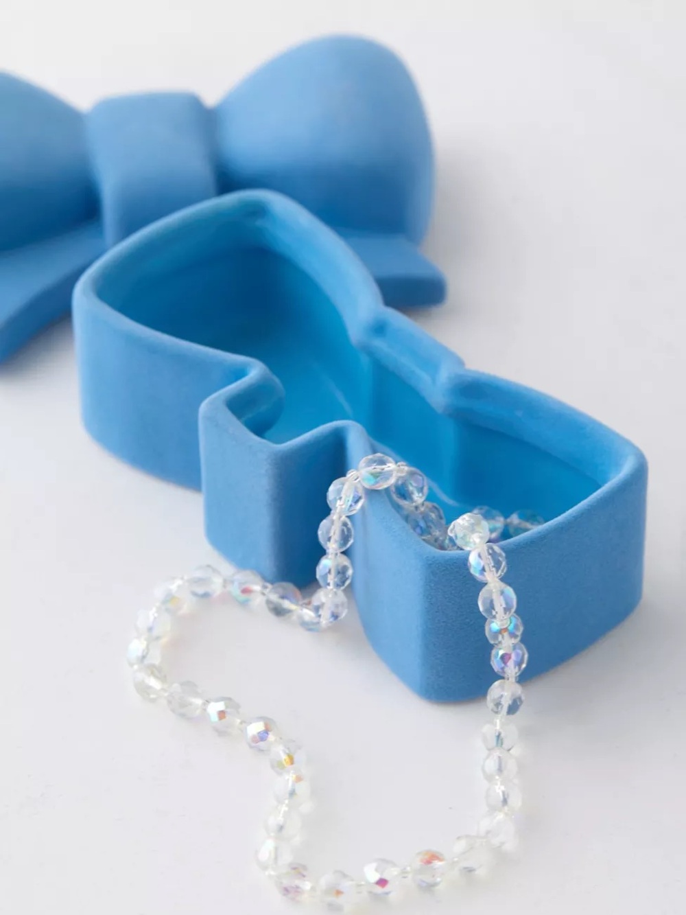 Urban Outfitters Bow Flocked Trinket Box